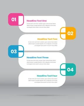 Business process presentation vertical step infographic template design Illustrazione stock