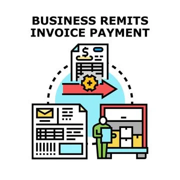 Business process remitting payment for goods and services Stock Illustration