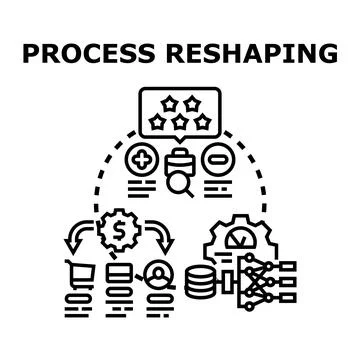 Business process reshaping concept improving customer experience Stock Illustration