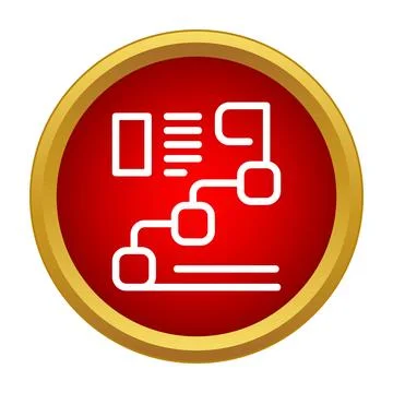 Business process roadmap planning flowchart icon Stock Illustration