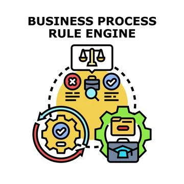 Business process rule engine managing workflow decisions 스톡 일러스트