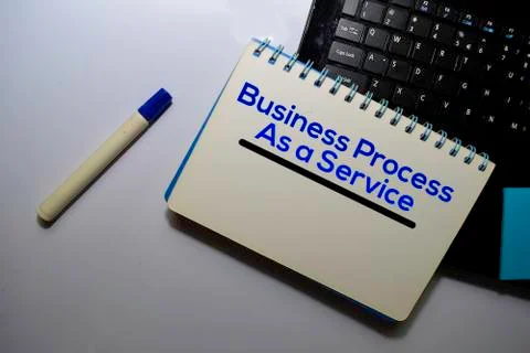 Business Process As A Service write on book with laptop keyboard background 스톡 사진