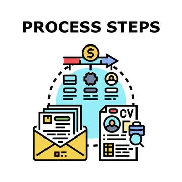 Business process steps development vector concept Stock Illustration