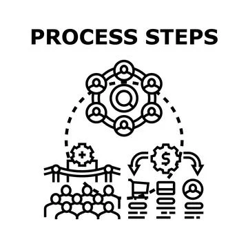 Business process steps development vector illustration concept Stock Illustration