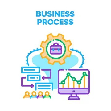 Business Process Strategy Vector Concept Color Stock Illustration