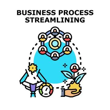 Business process streamlining optimization and collaborative development cycl イラスト素材