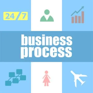 Business process word. Management concept . Infographic dashboard ui interfac Stock Illustration