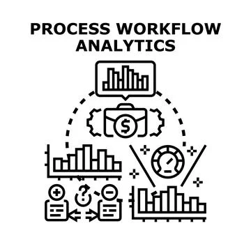 Business process workflow analytics illustrating data management Stock Illustration