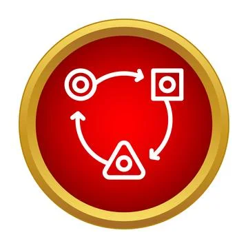 Business process workflow with arrows in red circle Illustrazione stock