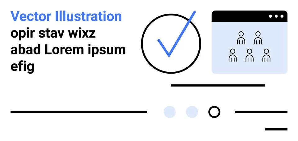 Business Process Workflow Featuring Check Mark and Group Users Stock Illustration