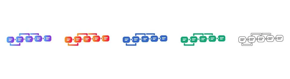 Business Process Workflow Icons Set Illustrazione stock