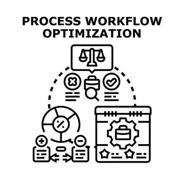 Business process workflow optimizing for efficiency management Illustration