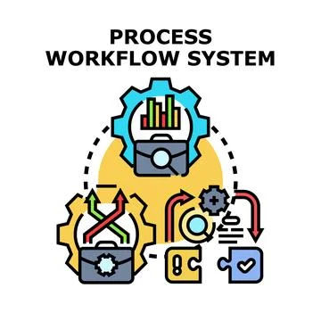 Business process workflow system development optimization Illustrazione stock