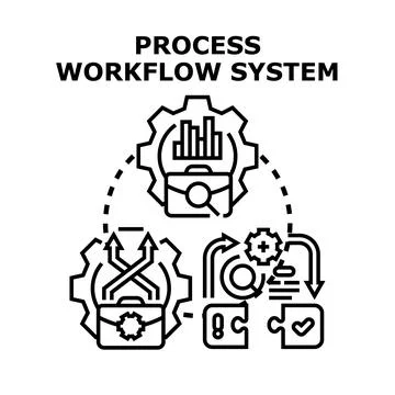 Business process workflow system development optimization Stock Illustration
