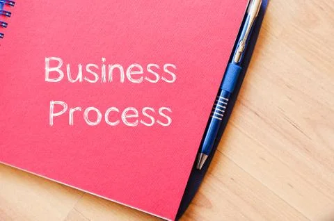 Business process write on notebook Stock Photos