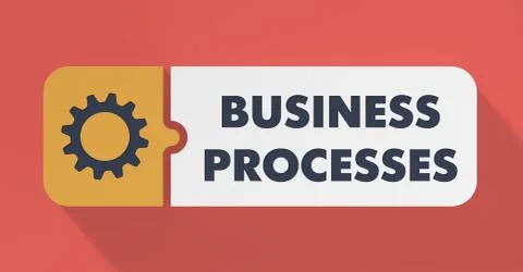 Business Processes Concept in Flat Design. Stock Illustration