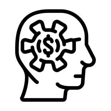Business processes in head line icon vector illustration Stockillustratie