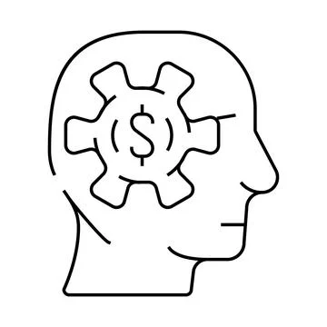 Business processes in head line icon vector illustration Stockillustratie