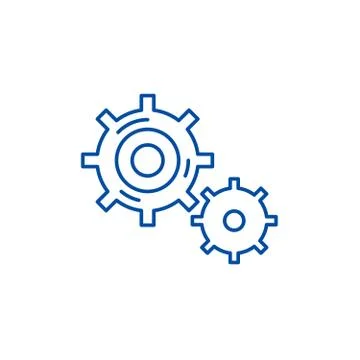 Business processes line icon concept. Business processes flat vector symbol Illustrazione stock