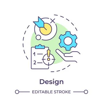 Business processes management design multi color concept icon Stock Illustration