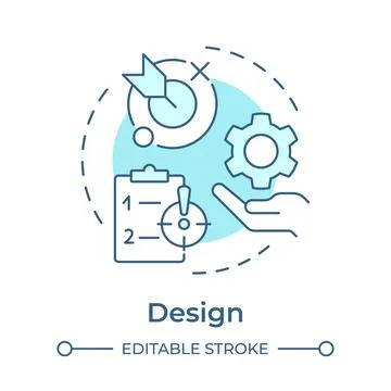 Business processes management design soft blue concept icon Stock Illustration