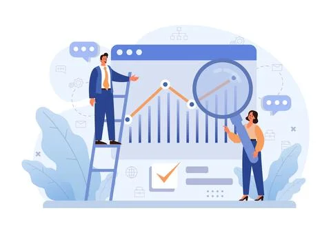 Business processes optimization. Productive employee analyzing Stock Illustration