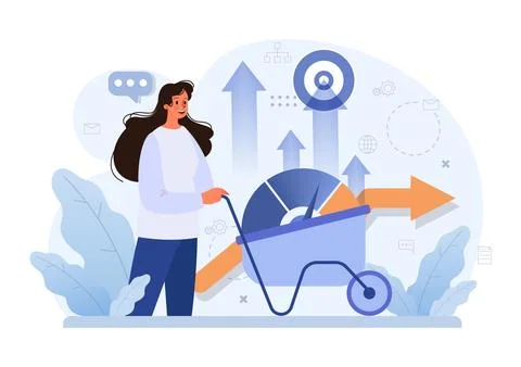 Business processes optimization. Productive employee analyzing Illustrazione stock