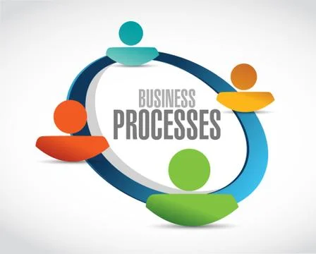Business processes team network sign concept イラスト素材