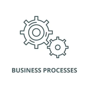 Business processes vector line icon, linear concept, outline sign, symbol 库存插图
