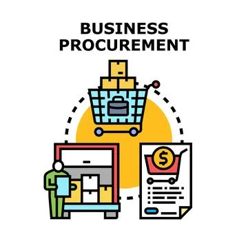 Business procurement process acquiring goods services concept 库存插图