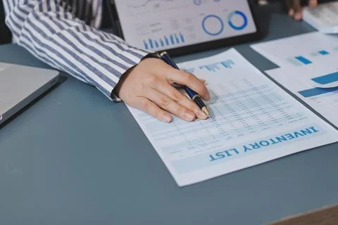 Business professional analyzing financial data on digital tablet dashboard .. Stock Photos
