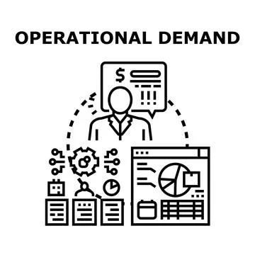 Business professional analyzing operational demand and planning strategy Stock Illustration