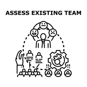Business professional assessing team performance and management system Illustrazione stock