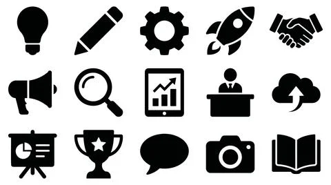 Business professional development icons collection web design graphic elements 스톡 일러스트