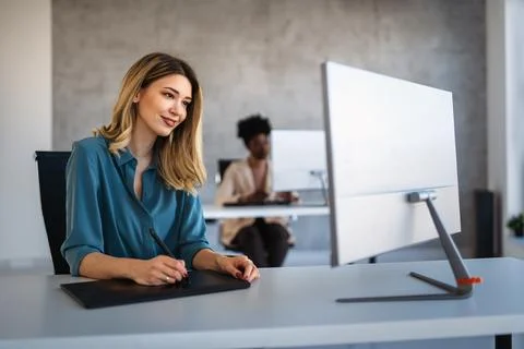 A business professional explores artificial intelligence, machine learning,.. Stock Photos