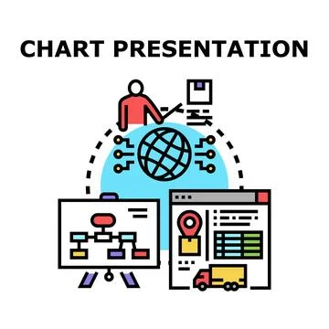 Business professional presenting global logistics and data analysis Illustrazione stock