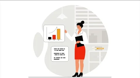 Business Professional Presenting Growth Data and Analytics Stock Footage 333203123