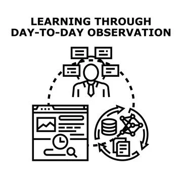 Business professional processing data insights through day to day observation Stock Illustration