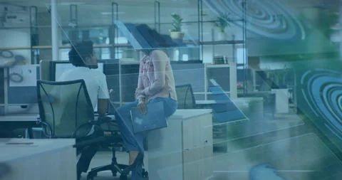 Business professionals discussing data while woman tapping folder activating Stock Footage 314791372
