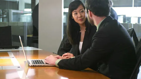 Business Professionals Work Together Stock Footage 33839974