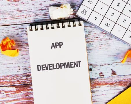 Business, programming, interface, application and network concept. Text APP.. Stock Photos