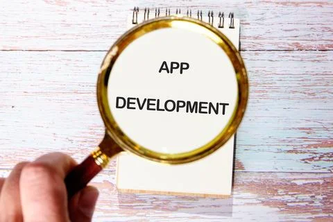 Business, programming, interface, application and network concept. Text APP.. Stock Photos