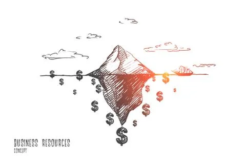 Business progress concept. Hand drawn isolated vector. Illustrazione stock