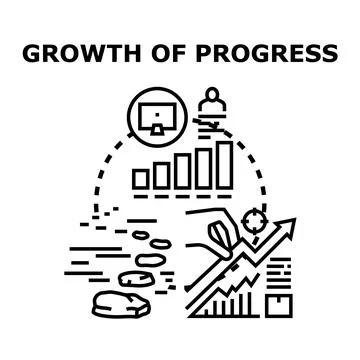 Business progress growth strategy development concept Illustrazione stock
