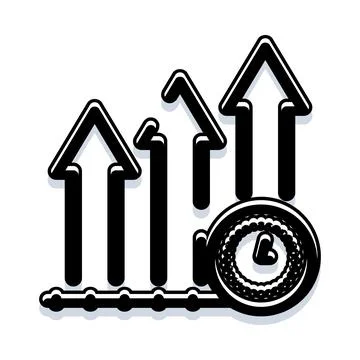 Business progress timeline with arrows showing growth Stock Illustration