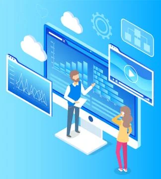 Business Project Analysis, Presentation of Stats 스톡 일러스트