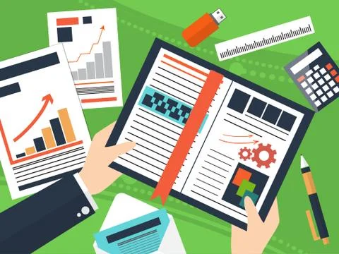 Business project and the solution of problem of costs, as well as businesses  Stock Illustration