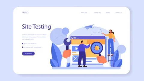 Business project delivery web banner or landing page. Project development Stock Illustration