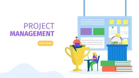 Business project management by teamwork, web page vector illustration. People イラスト素材