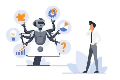 Business project with multitask support from chat bot, digital service for イラスト素材